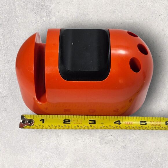 Vintage On Hold Music Box Phone Accessory Works Mechanical Desk Organizer Orange - Picture 9 of 10